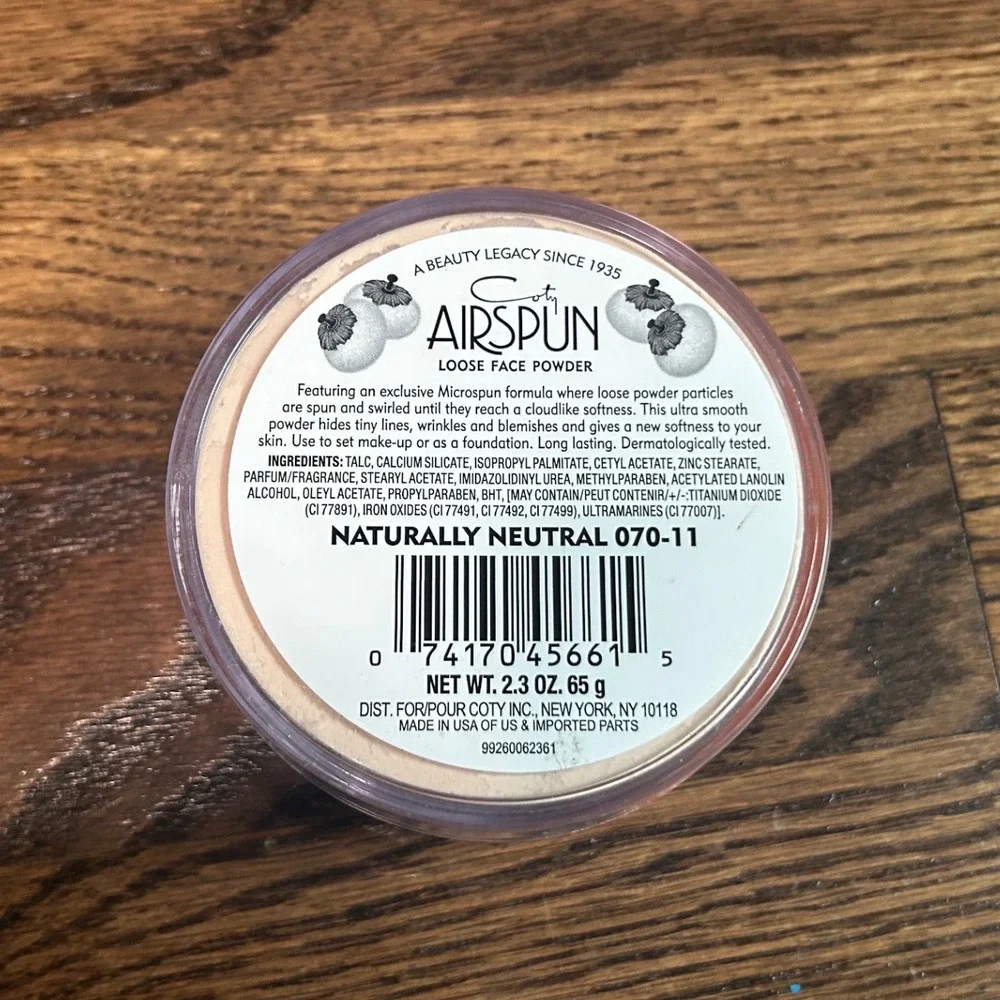 Coty Airspun Loose Face Powder Naturally Neutral 070-11 Original Formula 2.3oz
